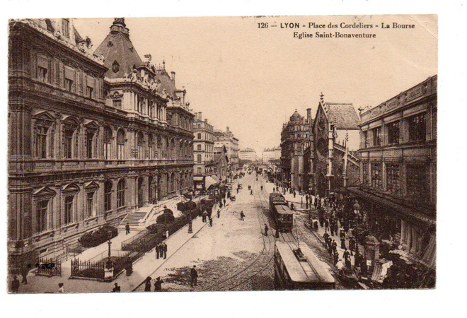Vanha kortti, Ranska, Lyon, vuodelta 1925