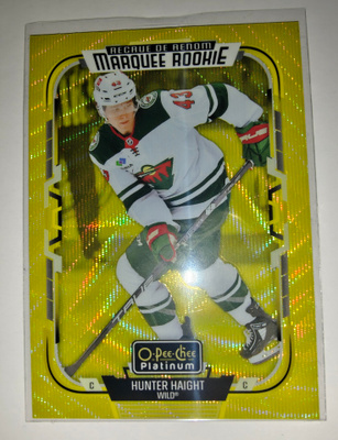 Hunter Haight 2025-26 OPC Platinum Marquee Rookie Neon Yello