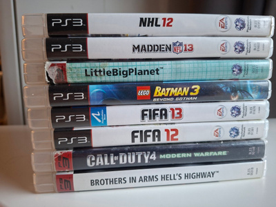 Pelipaketti, Sony PS3 (CoD, Madden, NHL, FIFA... 8 kpl)