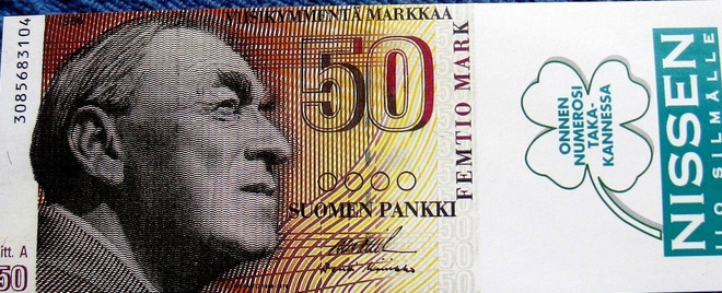 50 markkaa mainos raha Alvar Aalto