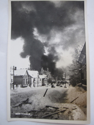 VANHA Postikortti Sortavala Seminaarin Palo 1930-l