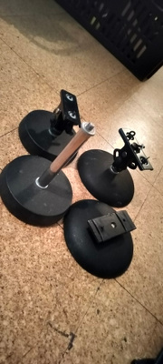 Pöytätelineet mikrofoni/kaiutin + Yamaha BMS-10A + adapterit