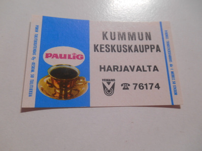 TT Etiketti Paulig Kummun Keskuskauppa Harjavalta