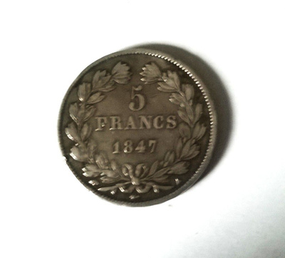 5 Francs 1847, hopeaa, Ranska