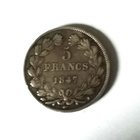 5 Francs 1847, hopeaa, Ranska - pikkukuva 1