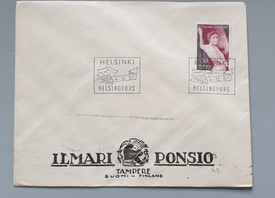 FDC Suomi 1957 Aalberg Ilmari Ponsio Tampere