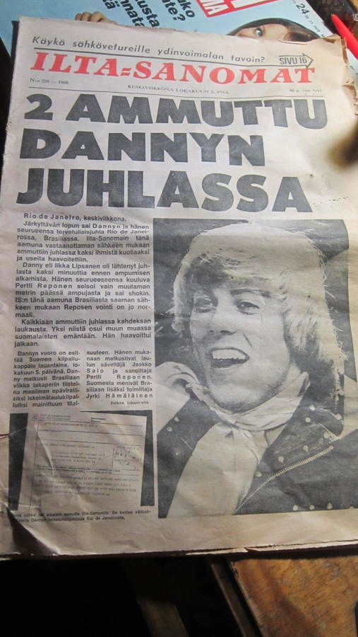 Ilta-Sanomat 1968 Danny Rio de Janeirossa