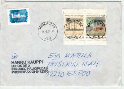 2001 kirje merkkipari posti 350v vihosta