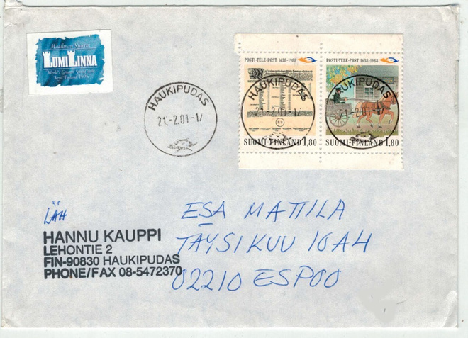 2001 kirje merkkipari posti 350v vihosta