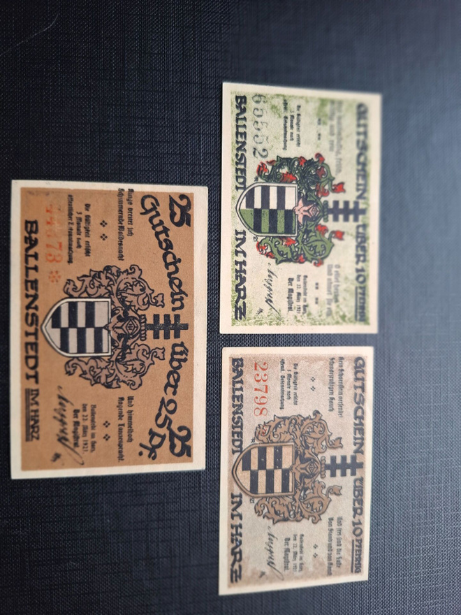 Saksa Ballenstedt 3 seteliä 1921