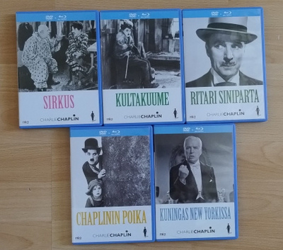 Charlie Chaplin elokuvia DVD (+ Blu-ray) 9,90 €/kpl