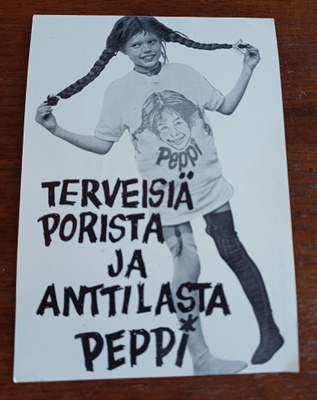 Mainoskortti Peppi Pitkätossu/ Anttila/ Raimo Virtanen