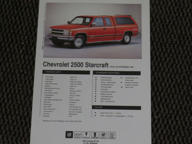 1991 Chevrolet 2500 Starcraft Pick-up esite - KUIN UUSI