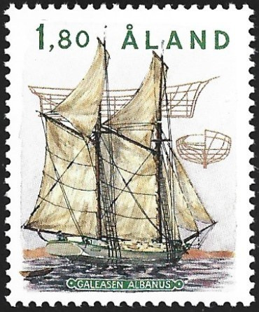 Åland 1988 Purjelaivoja Kaljaasi Albanus 1,80 mk ** LaPe 028