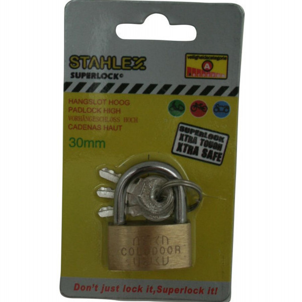 Stahlex Superlock Riippulukko 30mm, 3 avainta *UUSI*