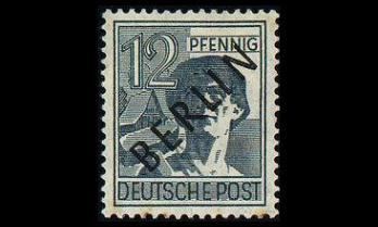 Berlin 5 ** Musta päällepainama 12 Pf (1948)