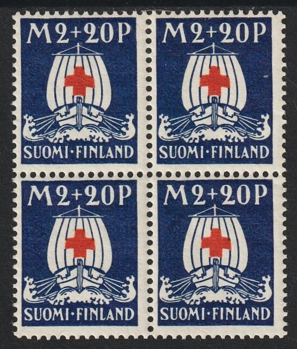 1930 2mk+20p Punaisen Ristin neliö leimaamattomana**