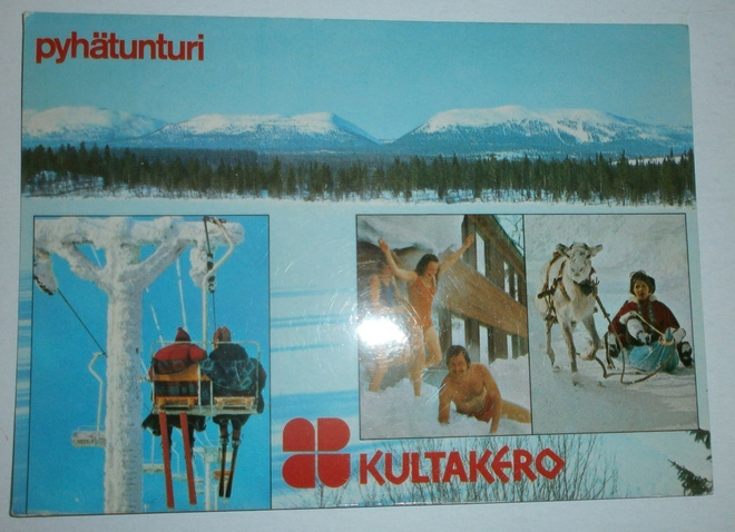Pyhätunturi, Hotelli Kultakero, monikuvapk, p. 1975 + erik.l