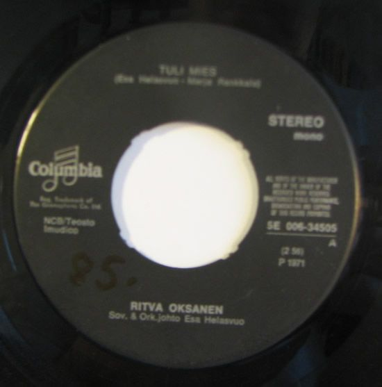 Single: Oksanen, Ritva - Tuli mies / Tuo mies - ken ...