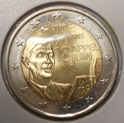 France. 2€ 2010. UNC.