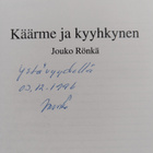 Jouko Rönkä : Käärme ja kyyhkynen (signeerattu, tekijän o... - pikkukuva 3