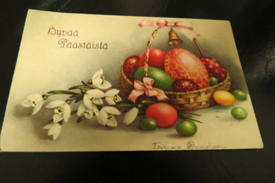 PÄÄSIÄISKORTTI VANHA  1937 KULKENUT