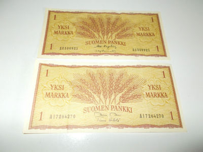 2 kpl markan seteliä