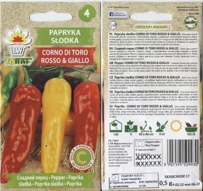 Paprika "'Corno di toro" Rosso & Giallo - siemenet #