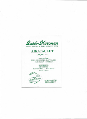 Aikataulut, Bussi-Ketonen