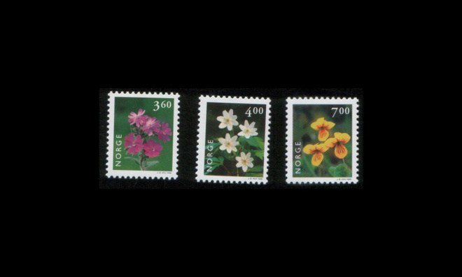 Norja 1303-5 ** Käyttösarja kukkia (1999)