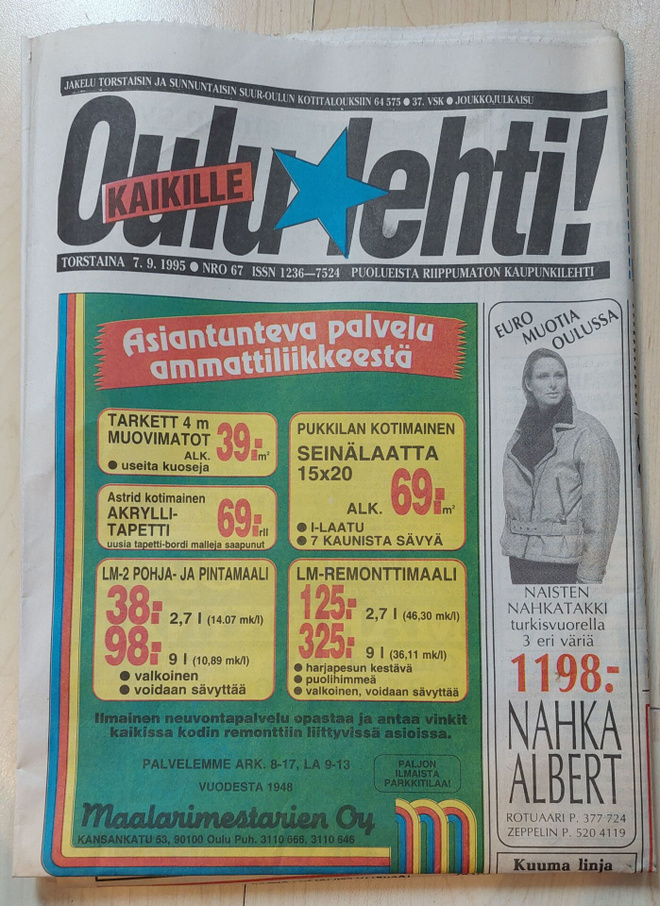 Oulu -lehti 7.9.1995