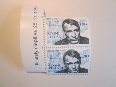 MAUNO KOIVISTO POSTITUORE POSTIMERKKIPARI 1983