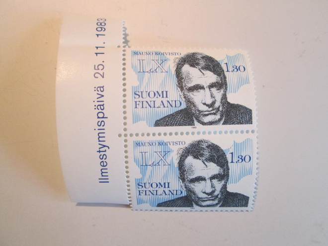 MAUNO KOIVISTO POSTITUORE POSTIMERKKIPARI 1983