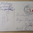 Värikkäästi pukeutunut lapsi tuo isot kukkaonnittelut p 1931 - pikkukuva 2
