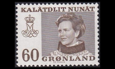 Grönlanti 85y ** Margrethe 60 öre kelt fluor (1973)