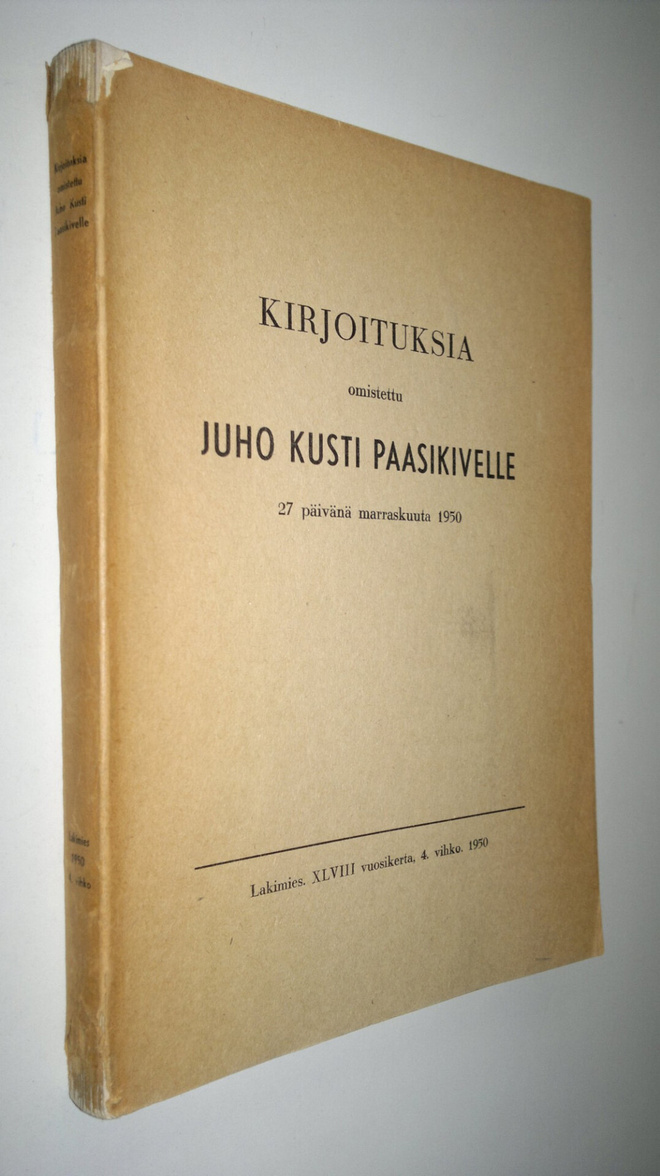 Aarne (toim) Rekola : Kirjoituksia - omistettu Juho Kusti...