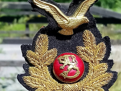 SA-ilmailukokardi. Ehjät laattapiikit. Kokardin koko: 83 mm.