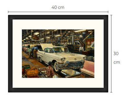 Uusi Cadillac art print kehystetty 30 cm x 40 cm