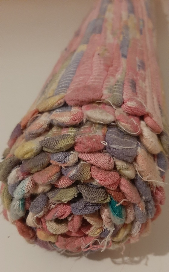 Värikäs räsymatto 72 x 132 cm pastellisävyt