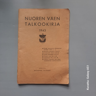 Nuoren väen talkookirja v-1943, kannet puuttuu?