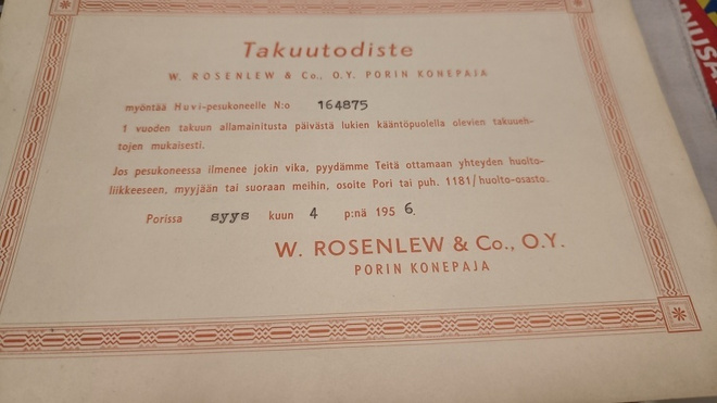 Takuutodistus pesukoneesta -56