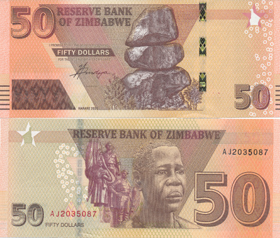 Zimbabwe 50 Dollars 2020 #700