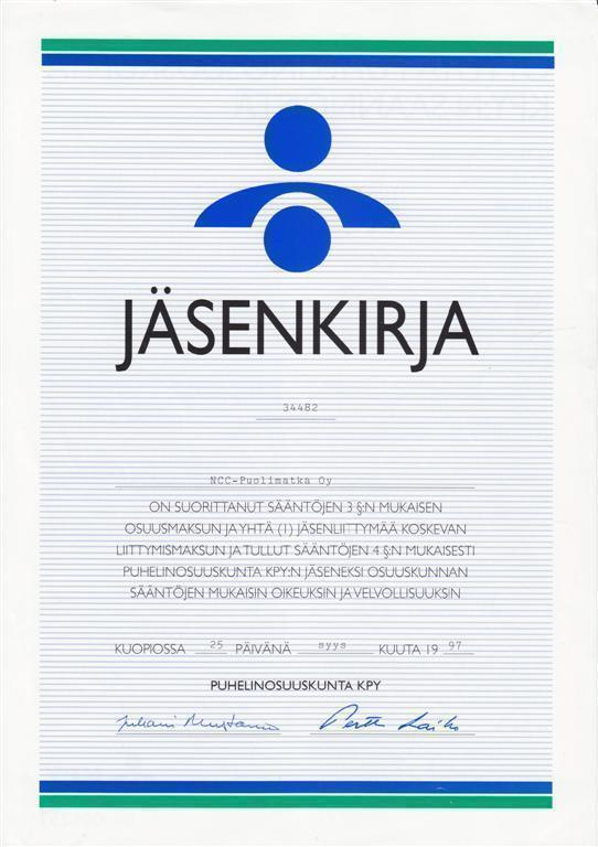 OKK 1997 ja 2006 Kuopion Puhelinosuuskunta KPY