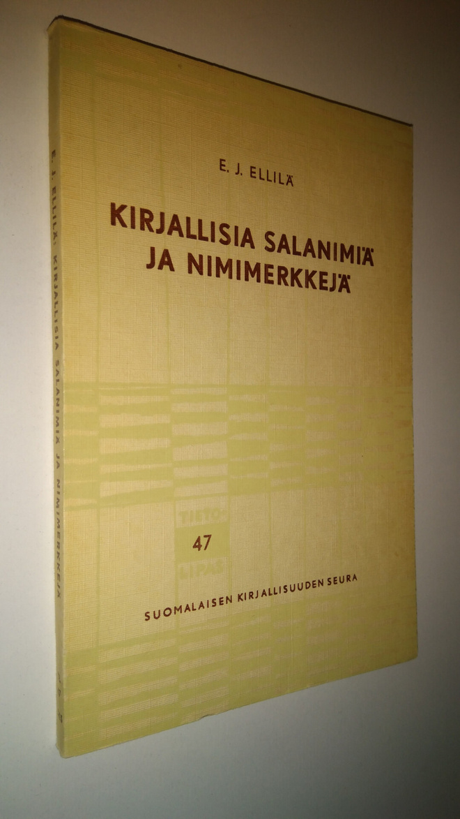 E. J. Ellilä : Kirjallisia salanimiä ja nimimerkkejä