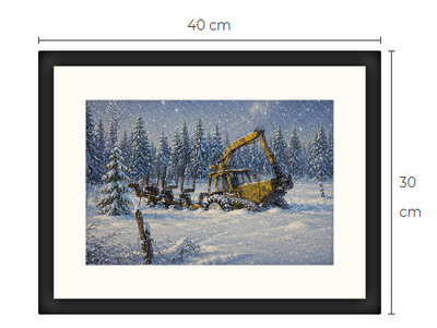 Uusi Metsäkone traktori art print 30 cm x 40 cm