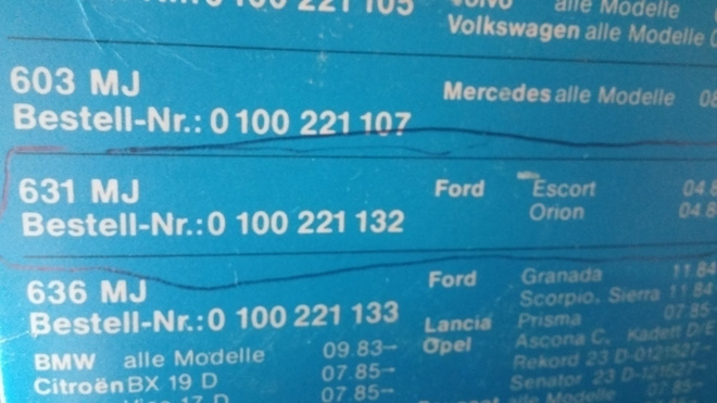 Hehkutulpat BERU 631MJ, 137MJ, 155MJ / 4kpl