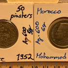 Libanon 50 piasters 1952 & Morocco 1 Dirham 1960. - pikkukuva 1