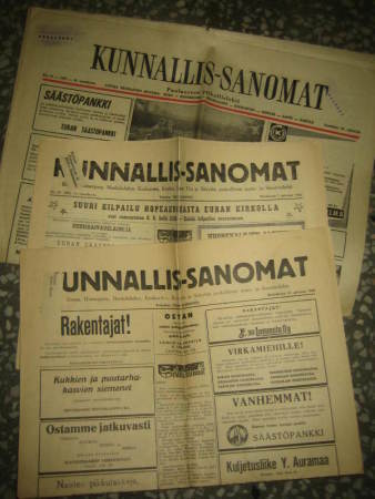 Sanomalehti: Kunnallissanomat 3 kpl