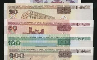 Belarus 1-1000 Ruplaa 2000-2011, 8kpl UNC