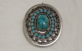 Art Deco Silver Egyptiläinen hopea riipus turkoosi kivi 1000